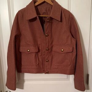 OGL Women's Rust Shirt Jacket with Brass Buttons